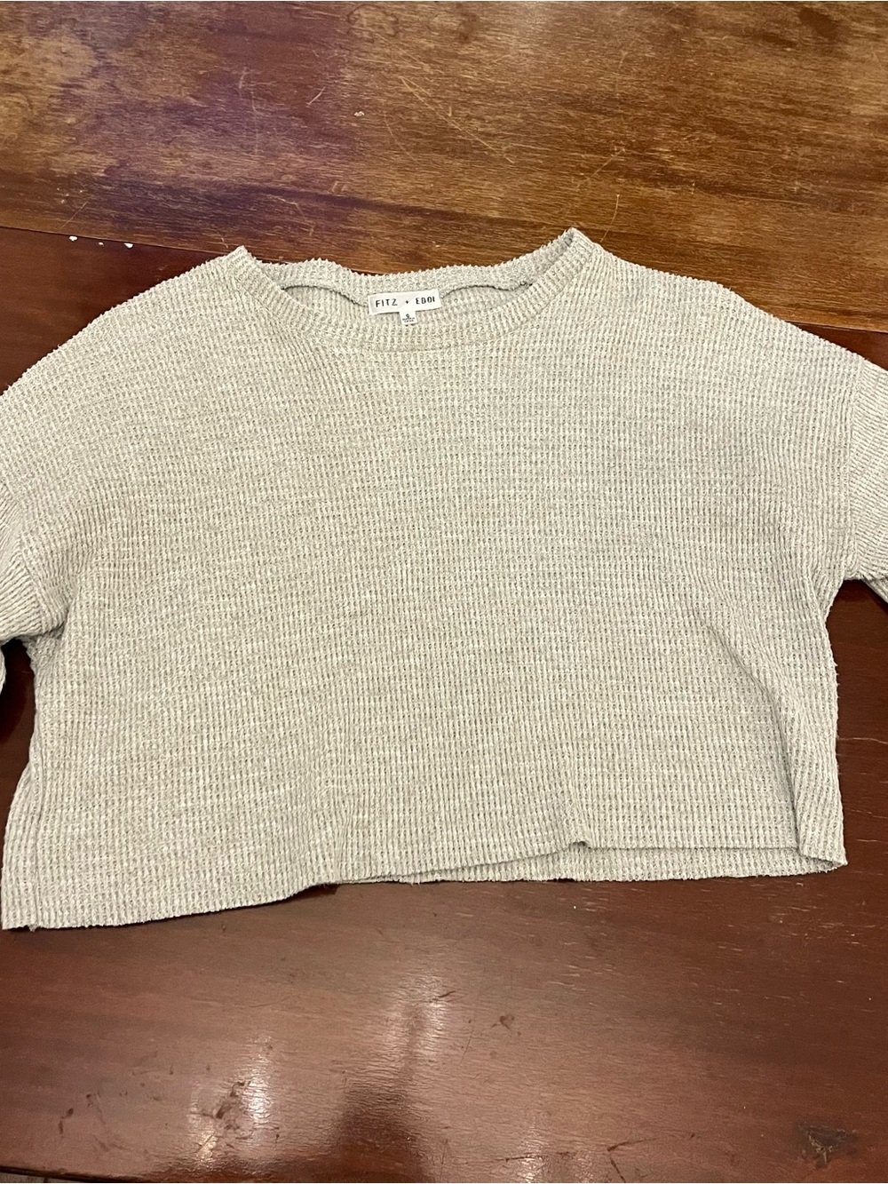 Fitz + eddi gray Cropped Crewneck Sweater